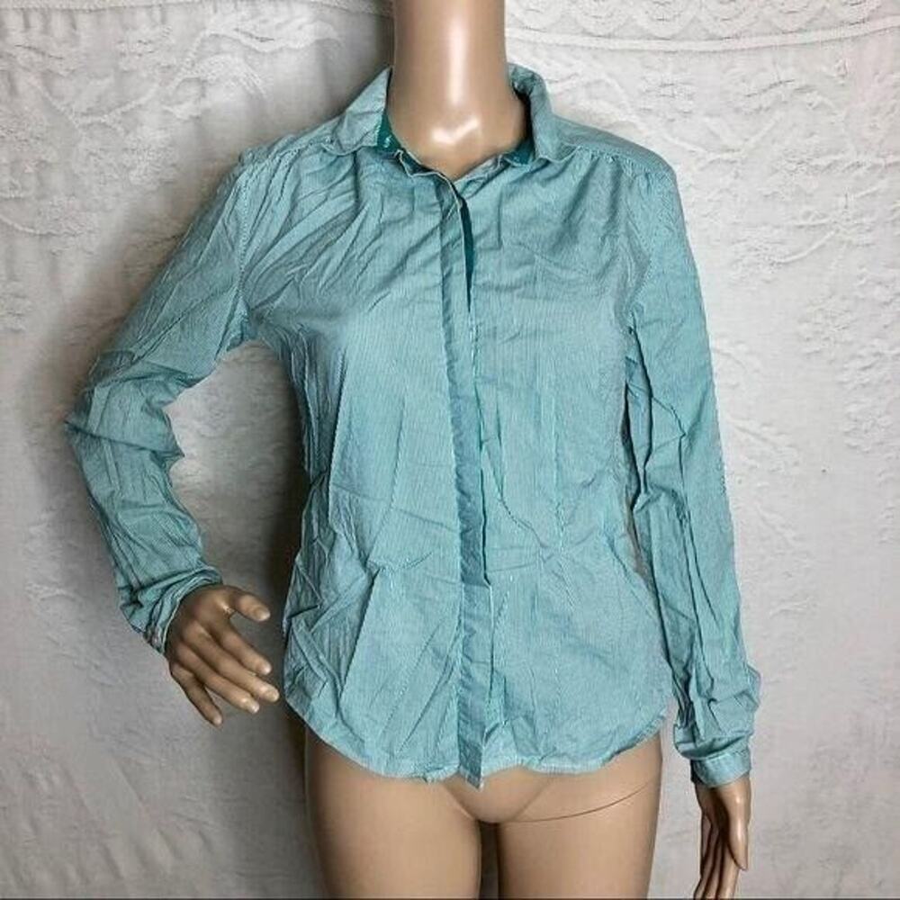 Blue Striped Button Down Long Sleeve Shirt
